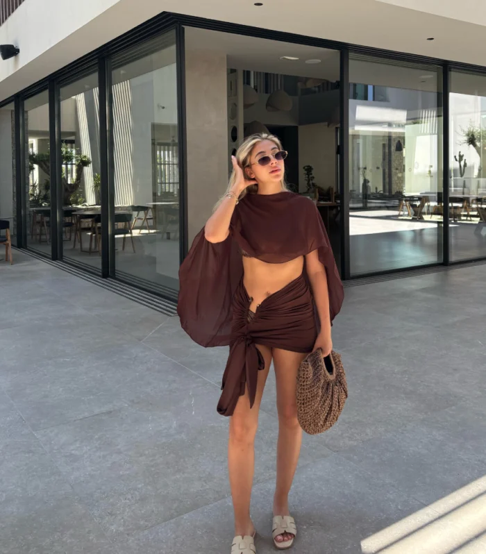 Sudie Studio Signature – Özel Dikim Beach Set – Acı Kahve 1